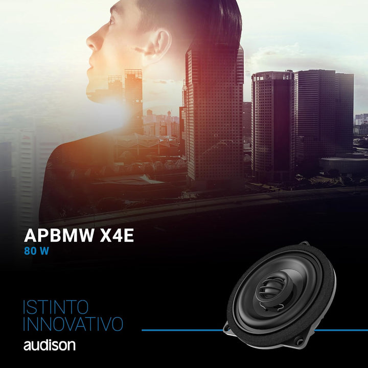 Audison APBMW X4E – Paar 2-Wege-Koaxiallautsprecher 100 mm für BMW und Mini, kompatibel mit Large Ba