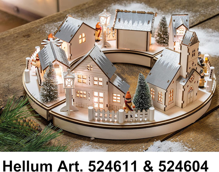 hellum Schwibbogen Weihnachten, 43x27cm, Lichterbogen Weihnachten mit Strom und Schalter, Schwibboge