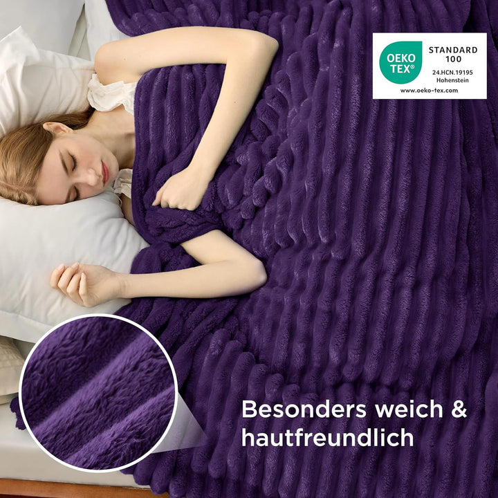 BEDSURE kuscheldecke 220x240 für Zimmer Deko - Tagesdecke, Wolldecke & Fleecedecke, Sofadecke, Weich