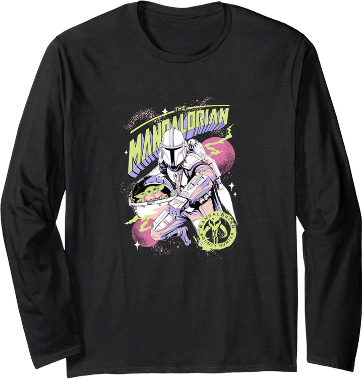 Star Wars: The Mandalorian & The Child Neon Comic Cover Langarmshirt