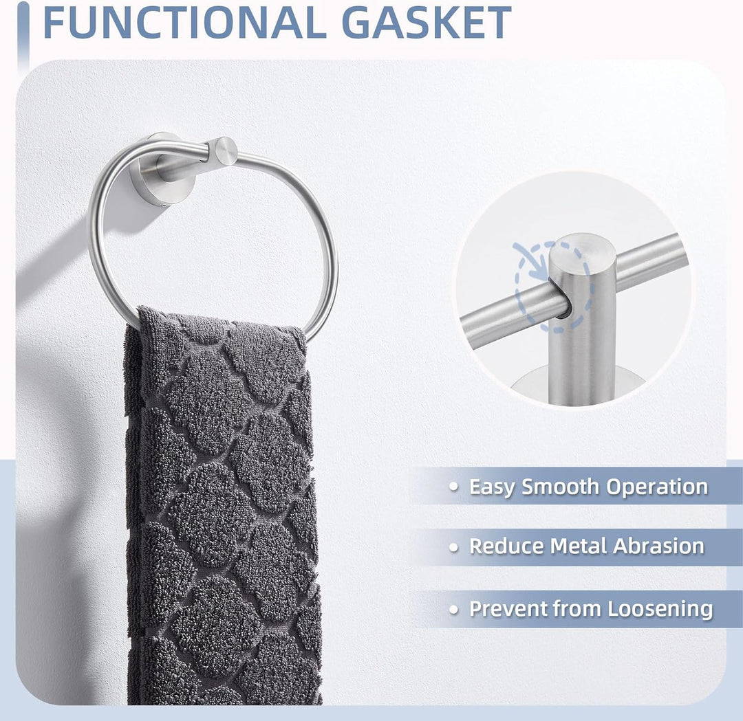 Handtuchring Gebürstetes Nickel, Angle Simple SUS304 Edelstahl Handtuchhalter, Einzigartig Oval Form