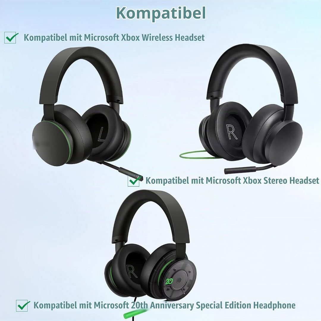 Xbox Stereo Ersatz-Ohrpolster und Kopfbügelbezug Kompatibel mit Microsoft Xbox Wireless Headset Xbox