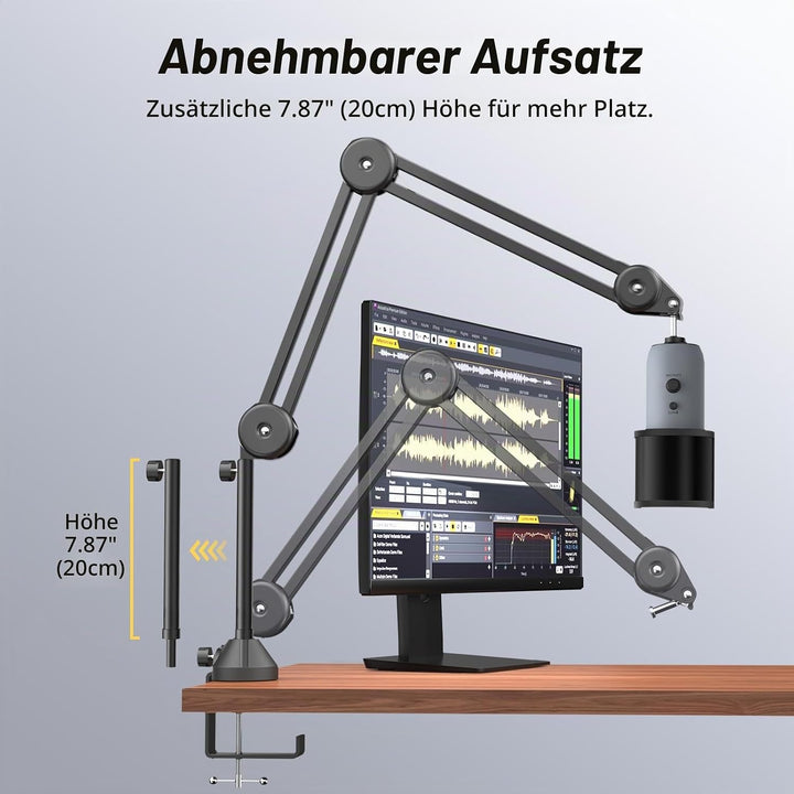 TONOR Mikrofonarm hoher Kompatibilität, Boom Arm, Mikrofon Ständer, einstellbarer Microphone Stand m