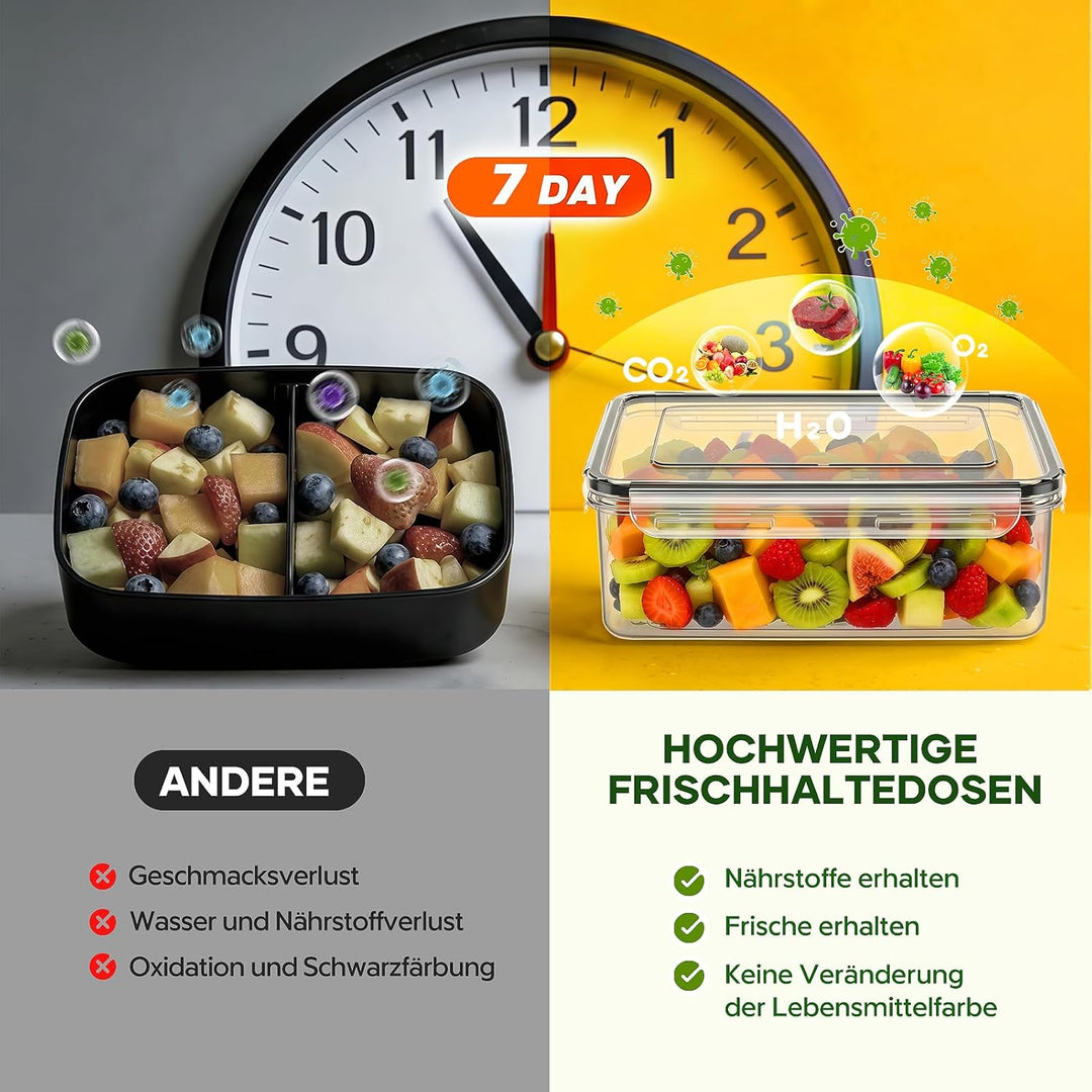 Wwtop 6 x 1000ml Frischhaltedosen mit Deckel Vorratsdosen Set, Meal Prep Boxen, Auslaufsicher Gefrie
