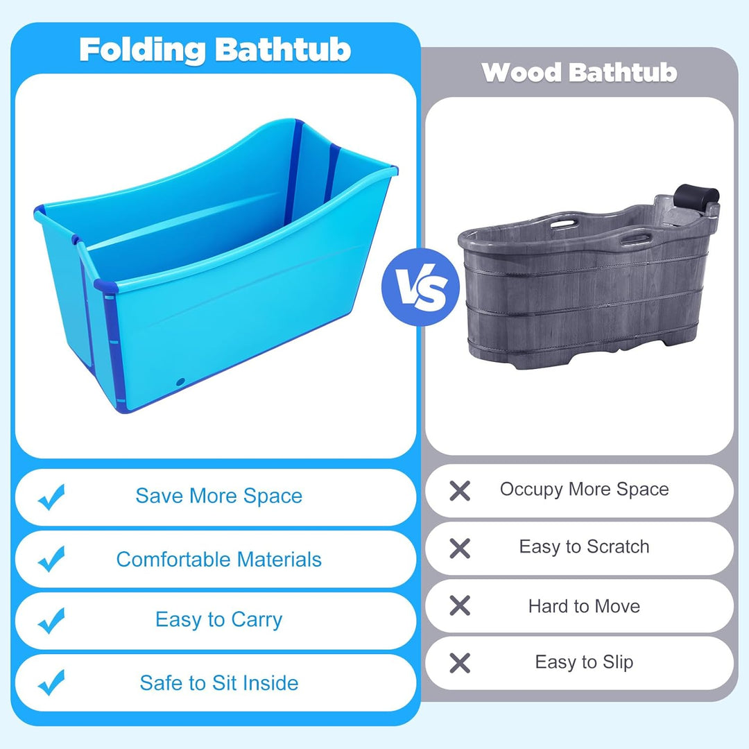 Mobile Faltbare Badewanne Klappbare Wanne 100CM Erwachsene & Kinder Spa-Badewanne Portable Sauna Bad