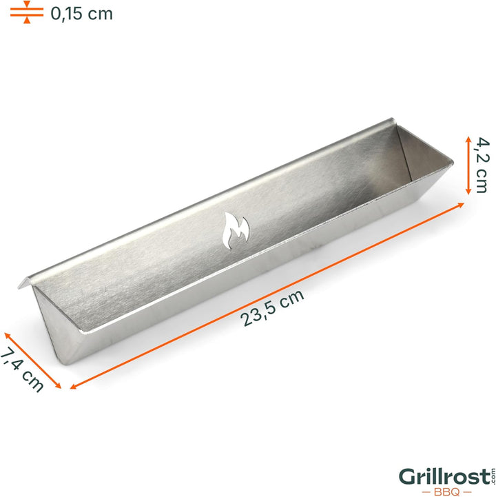 Grillrost.com Das Original Edelstahl Smokerschiene | Räucherbox | Direkt auf die Aromaschiene setzen