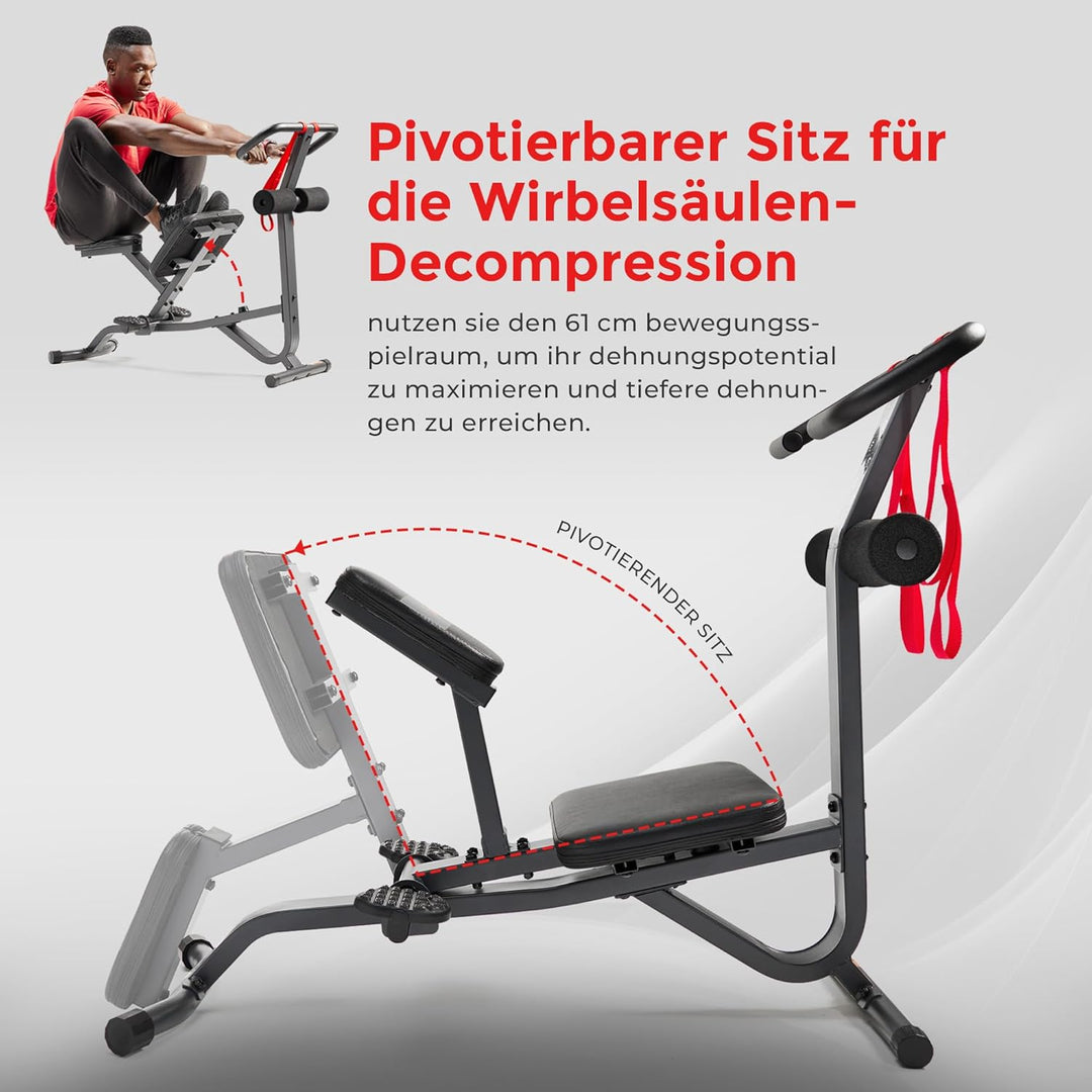 Sunny Health &amp; Fitness Klappbare Hyperextension-Roman Chair mit Rückenstrecker – Bauchtrainer &amp; Sit-