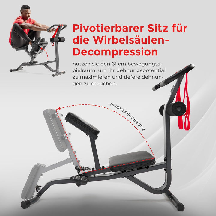 Sunny Health &amp; Fitness Klappbare Hyperextension-Roman Chair mit Rückenstrecker – Bauchtrainer &amp; Sit-