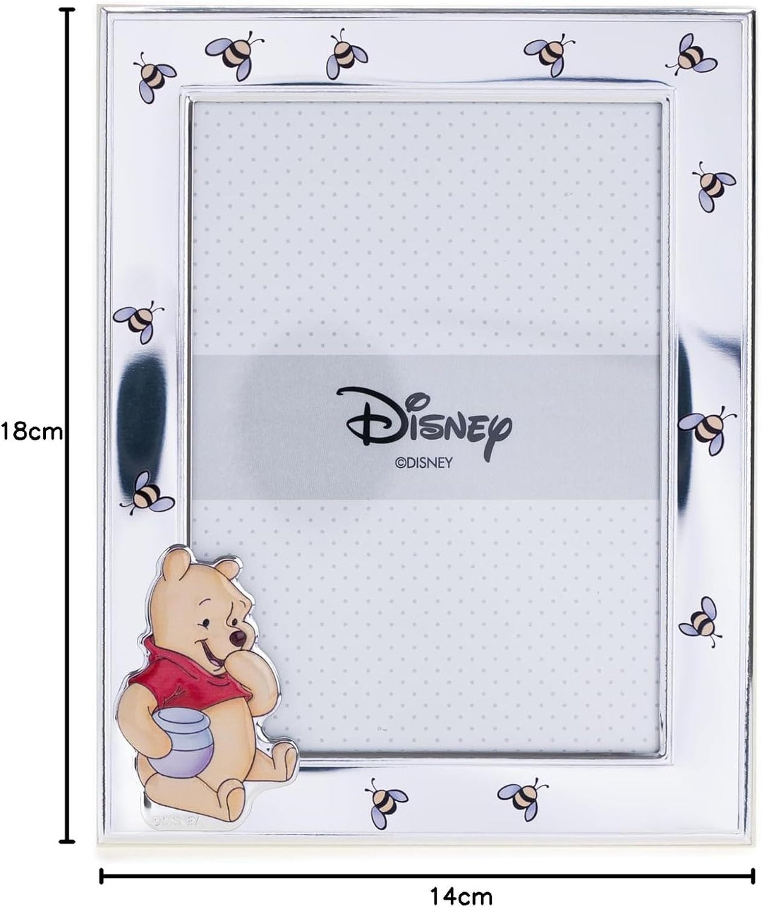 VALENTI & CO. – Disney Baby – Winnie Puuh Bilderrahmen aus Silber für Kinder, Geschenkidee für Taufe