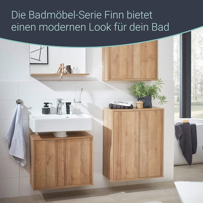 FACKELMANN Finn Waschbeckenunterschrank (60 x 50 x 30,5 cm) – Unterschrank für Waschbecken mit Aussp