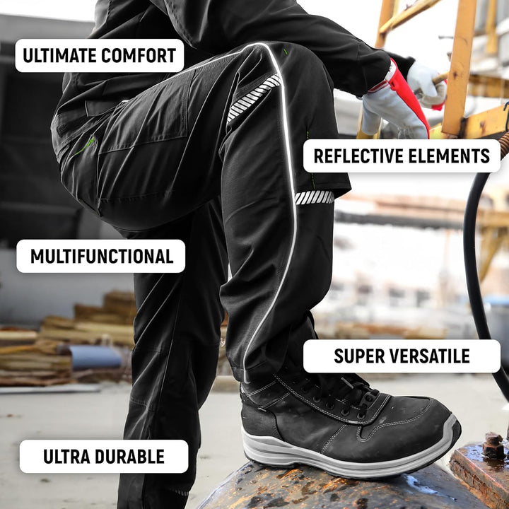 Prisma Arbeitshosen Männer Cargohose Herren mit Elastischem Bund, Hammerschlaufe, Zwei Vordertaschen