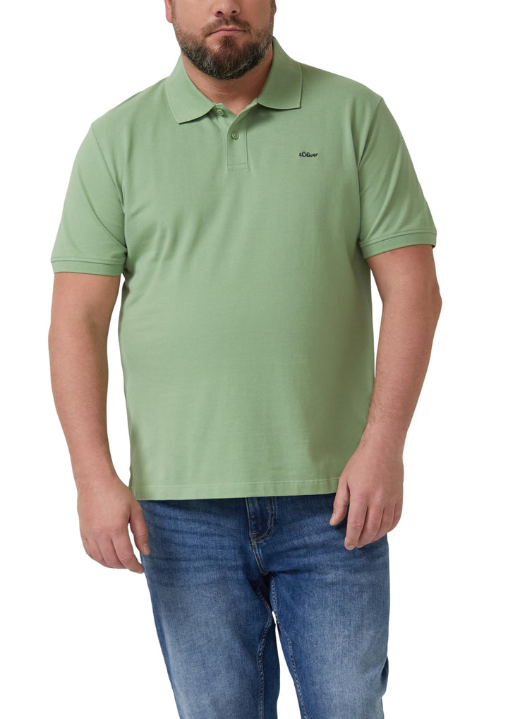 s.Oliver Poloshirt mit kleinem Label-Print Poloshirt aus Baumwollpiqué S 7253_salbeigrün, Poloshirt