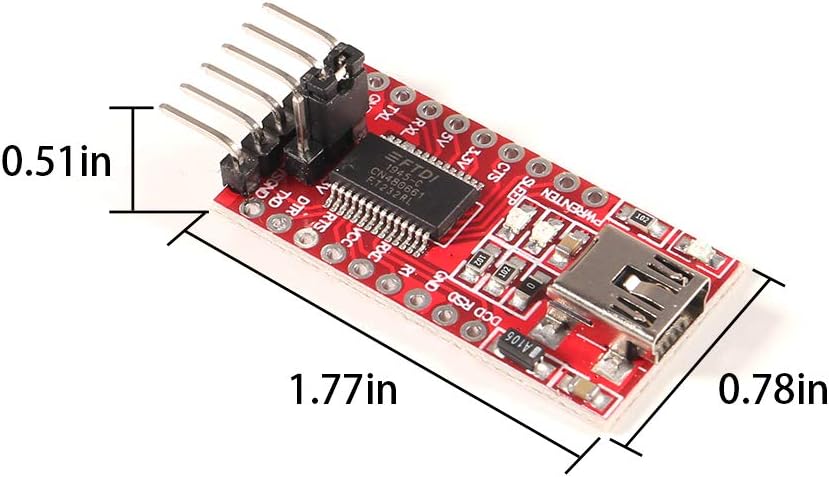 AITRIP 4X FTDI Serial Adapter FT232RL USB zu TTL Adapter 3,3V / 5V Modul Mini Port für Arduino und R