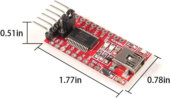 AITRIP 4X FTDI Serial Adapter FT232RL USB zu TTL Adapter 3,3V / 5V Modul Mini Port für Arduino und R