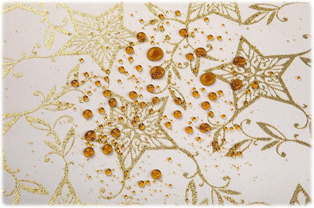 GOLDMAR Weihnachtstischdecke Fleckenresistente Schmutzabweisend Zweiseitig Tischdecke Weihnachten Ad