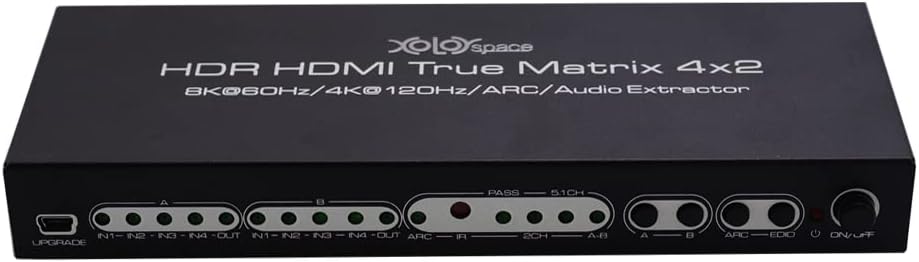 XOLORspace 43420A HDMI 2.1 8K HDR HDMI True Matrix Switch 4x2 unterstützt 4k 120hz und Dolby Vision