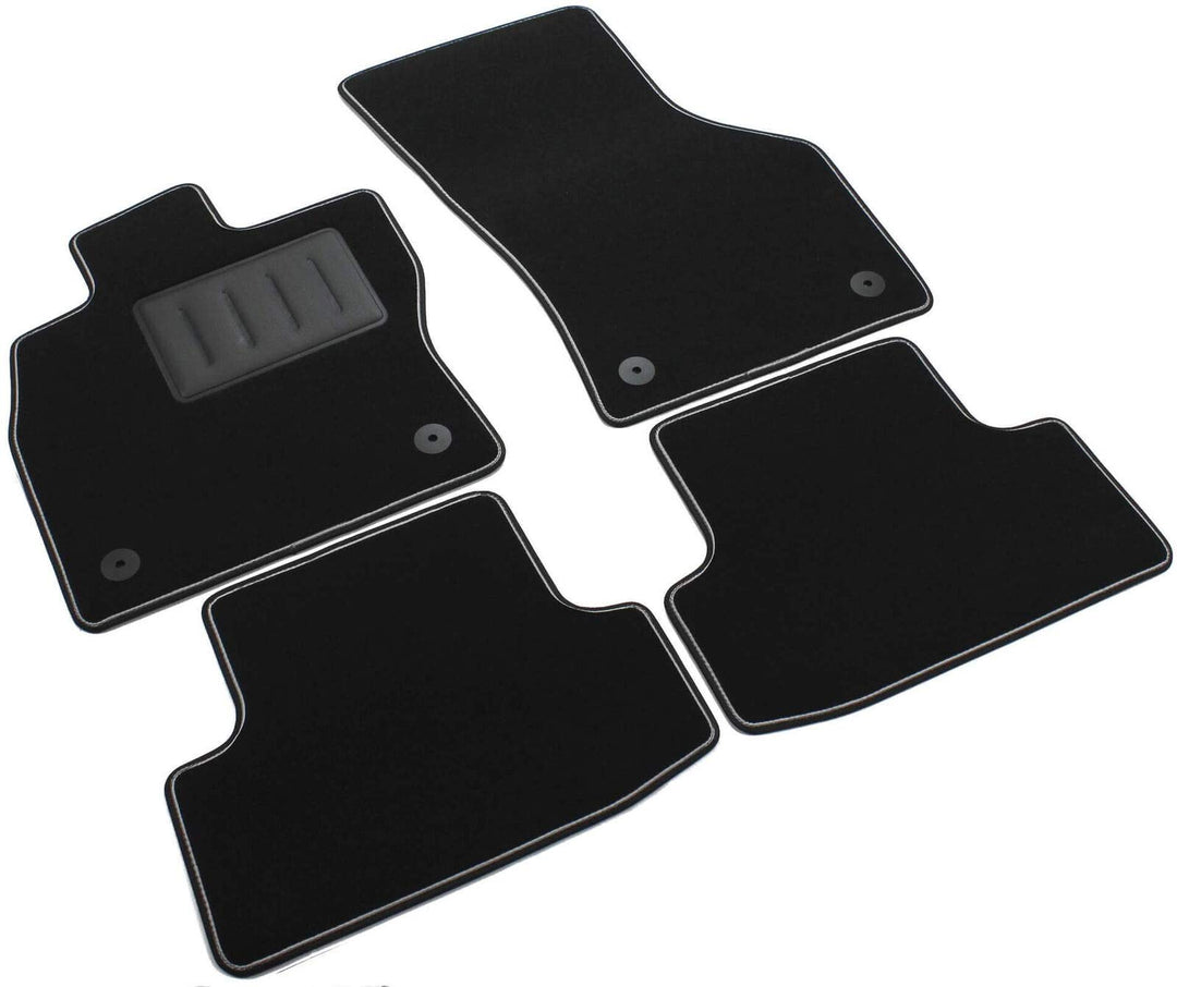 Das Teppich Auto, sprint04009, FuÃŸmatten Teppiche Schwarz rutschfest, verstärkter Rand, zweifarbig,