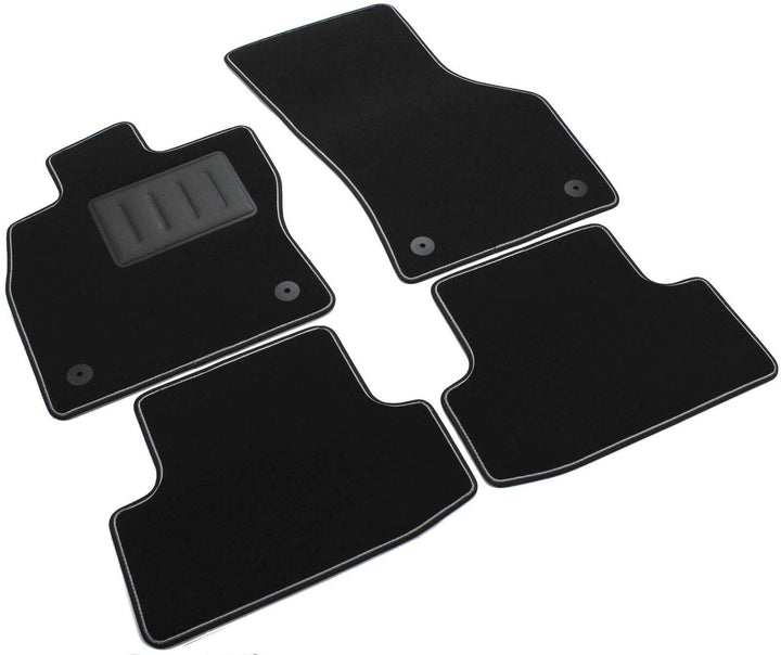 Das Teppich Auto, sprint04009, FuÃŸmatten Teppiche Schwarz rutschfest, verstärkter Rand, zweifarbig,