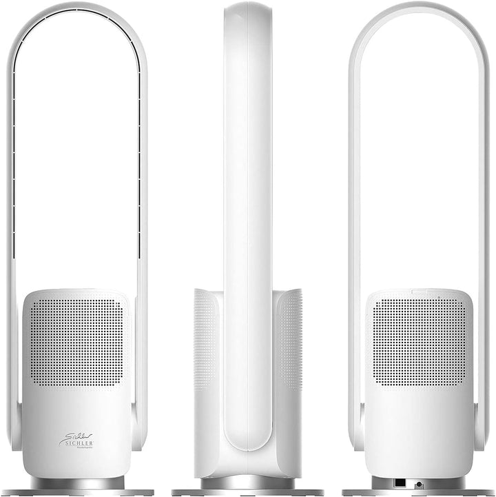 Sichler Haushaltsgeräte Turmventilator: Rotorloser 2in1-360°-Ventilator & Luftreiniger, WLAN, App, H