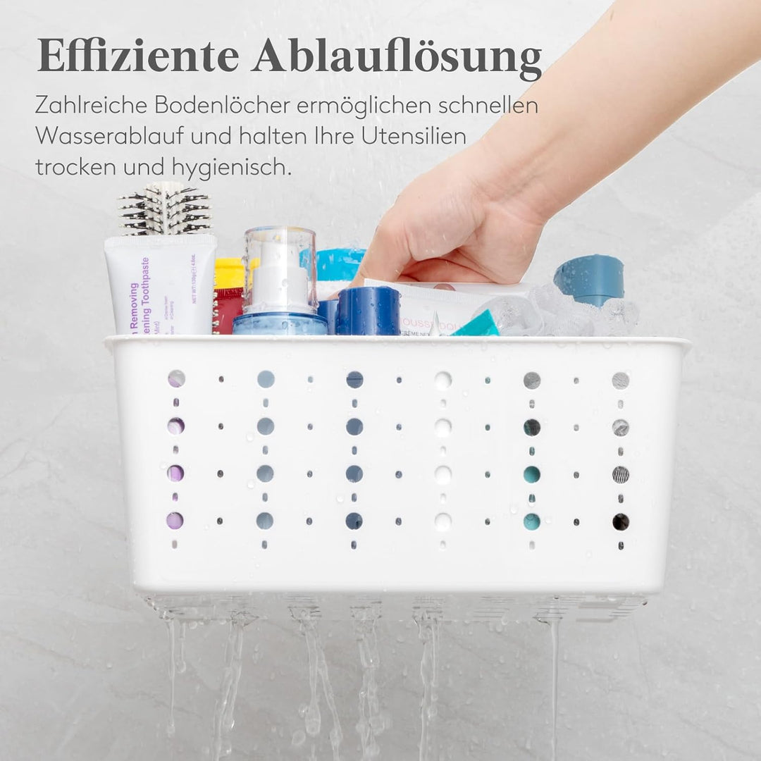 Lifewit Tragbarer Kunststoff Duschkorb mit Fächern und Griff, Putzmittel Organizer und Badezimmer Au