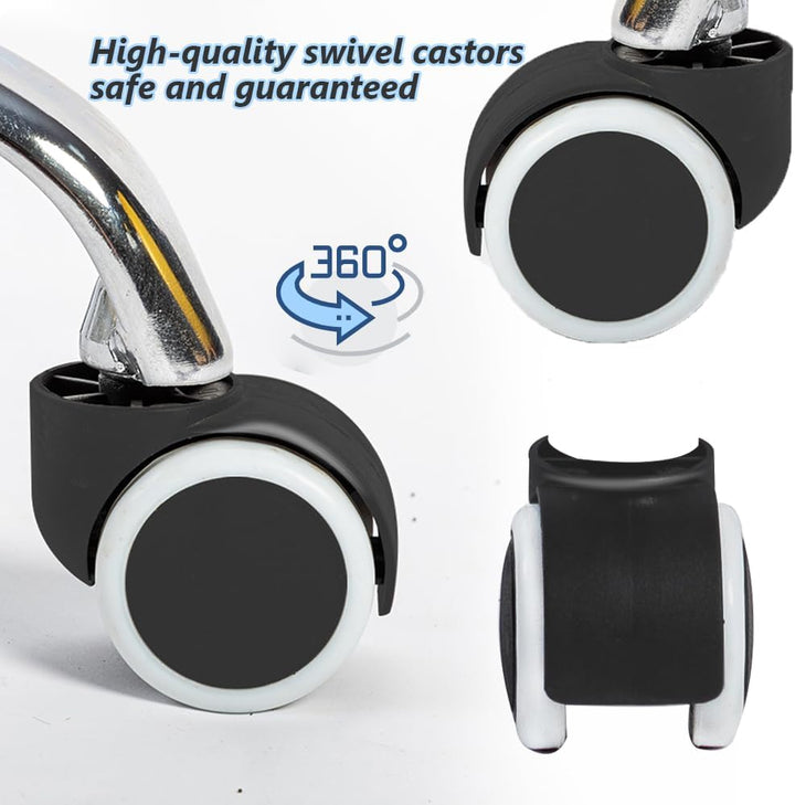 Mingone Bürohocker Höhenverstellbar 2 Stück Rollhocker mit Lehne Drehhocker mit Rollen Arbeitshocker