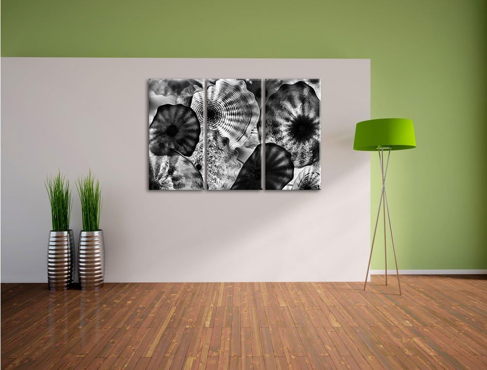 Pixxprint Bunte Quallen als Leinwandbild/Grösse: 3 Teilig (120x80) cm/Wandbild/Kunstdruck/fertig bes