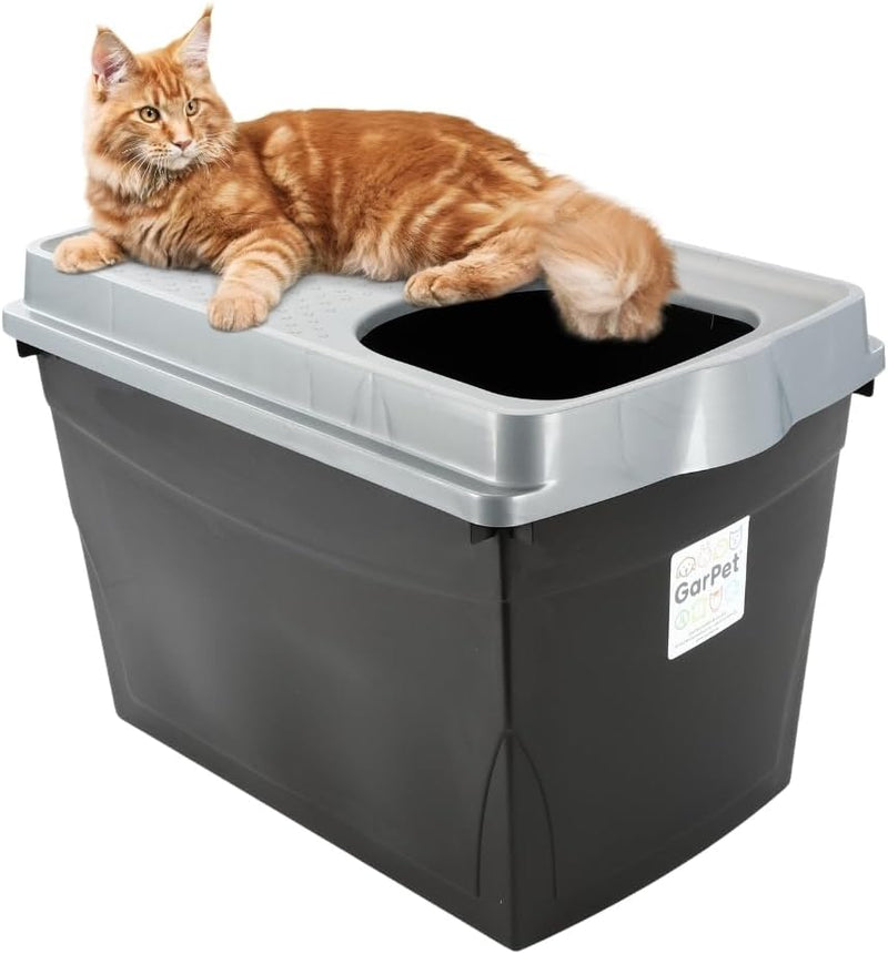 GarPet XXL Hop-In Katzenklo Katzentoilette Top Entry Jump-In Haubentoilette Gross Einstieg Oben Katz