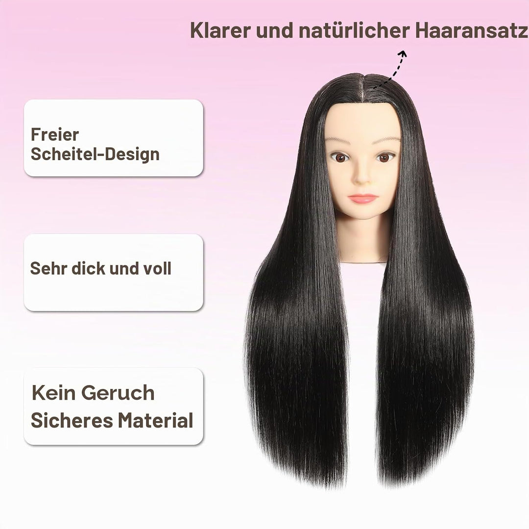 Mannequin Head with hair 30% Real Hair 24"-26" Training Head Cosmetology Manikin Doll Head Practice