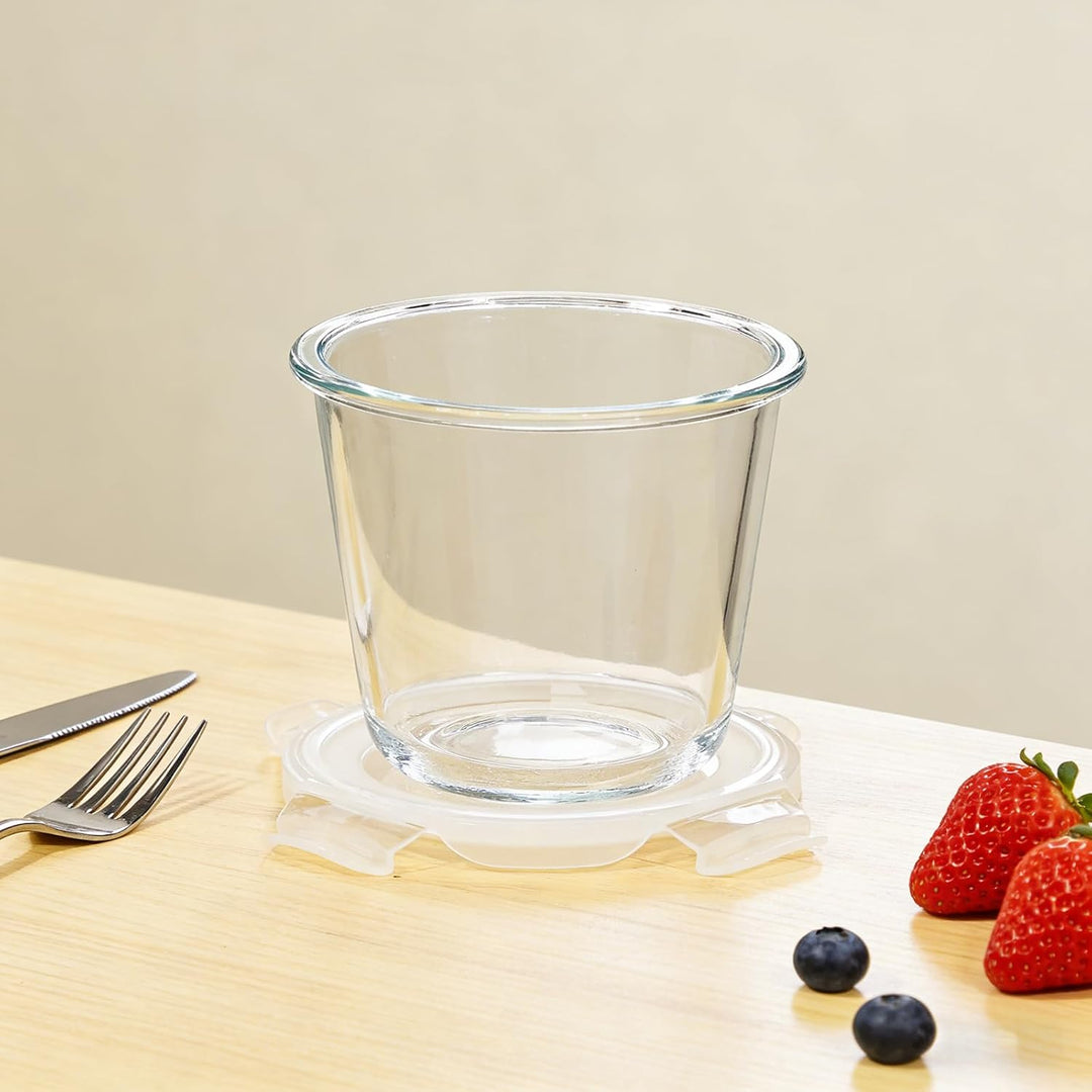 Glasbehälter Mit Deckel Rund, 4 Stück 710ml luftdicht Meal Prep GläSer Rund mit Deckel Stapelbar, Su