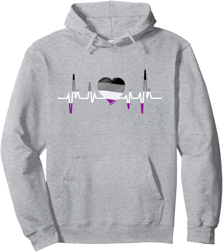LGBT Asexuelle Flagge mit Herz - Gay Pride Asexual Pullover Hoodie