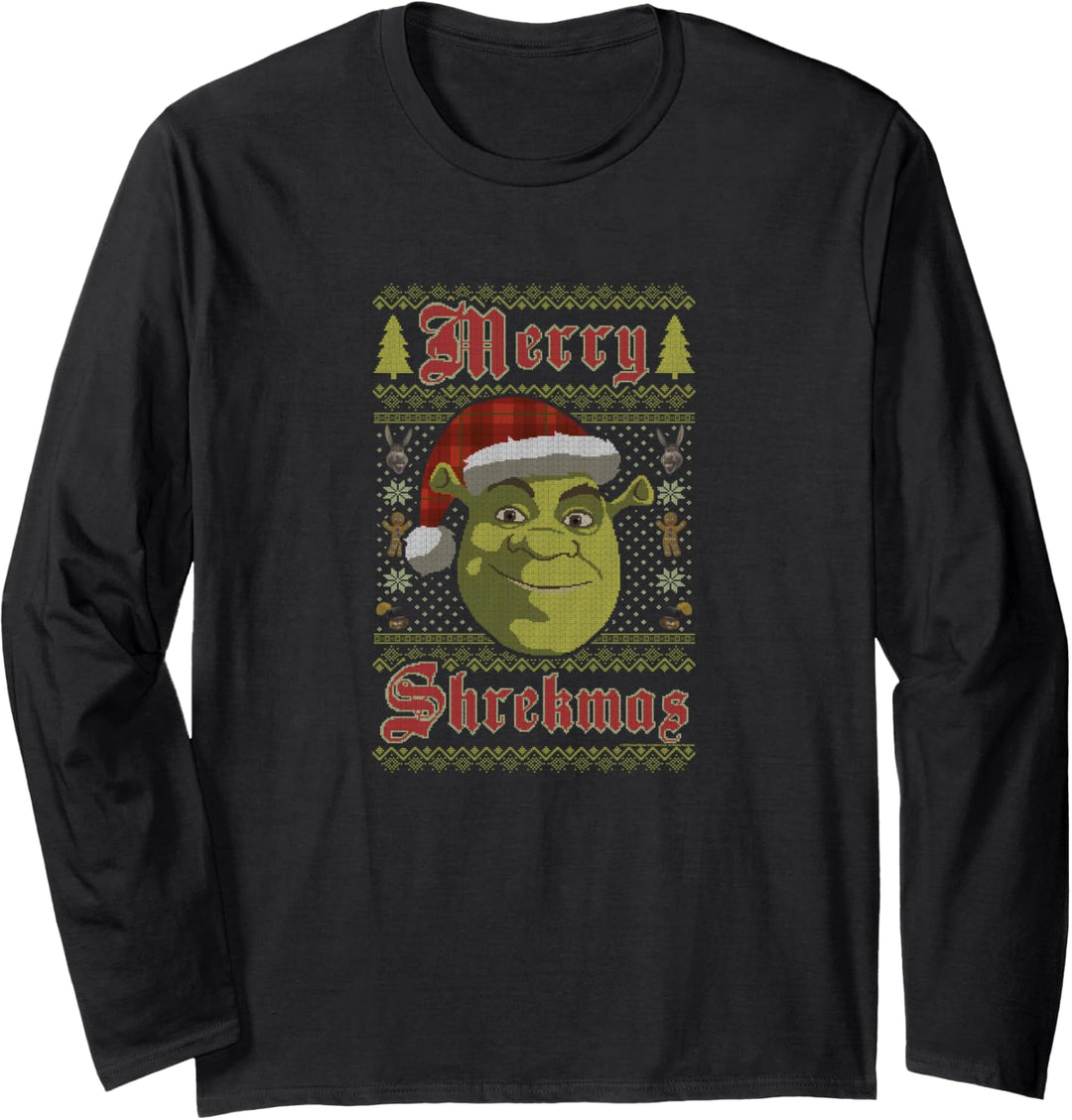 Shrek Merry Shrekmas Ugly Sweater Style Christmas Langarmshirt