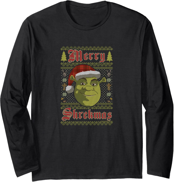 Shrek Merry Shrekmas Ugly Sweater Style Christmas Langarmshirt
