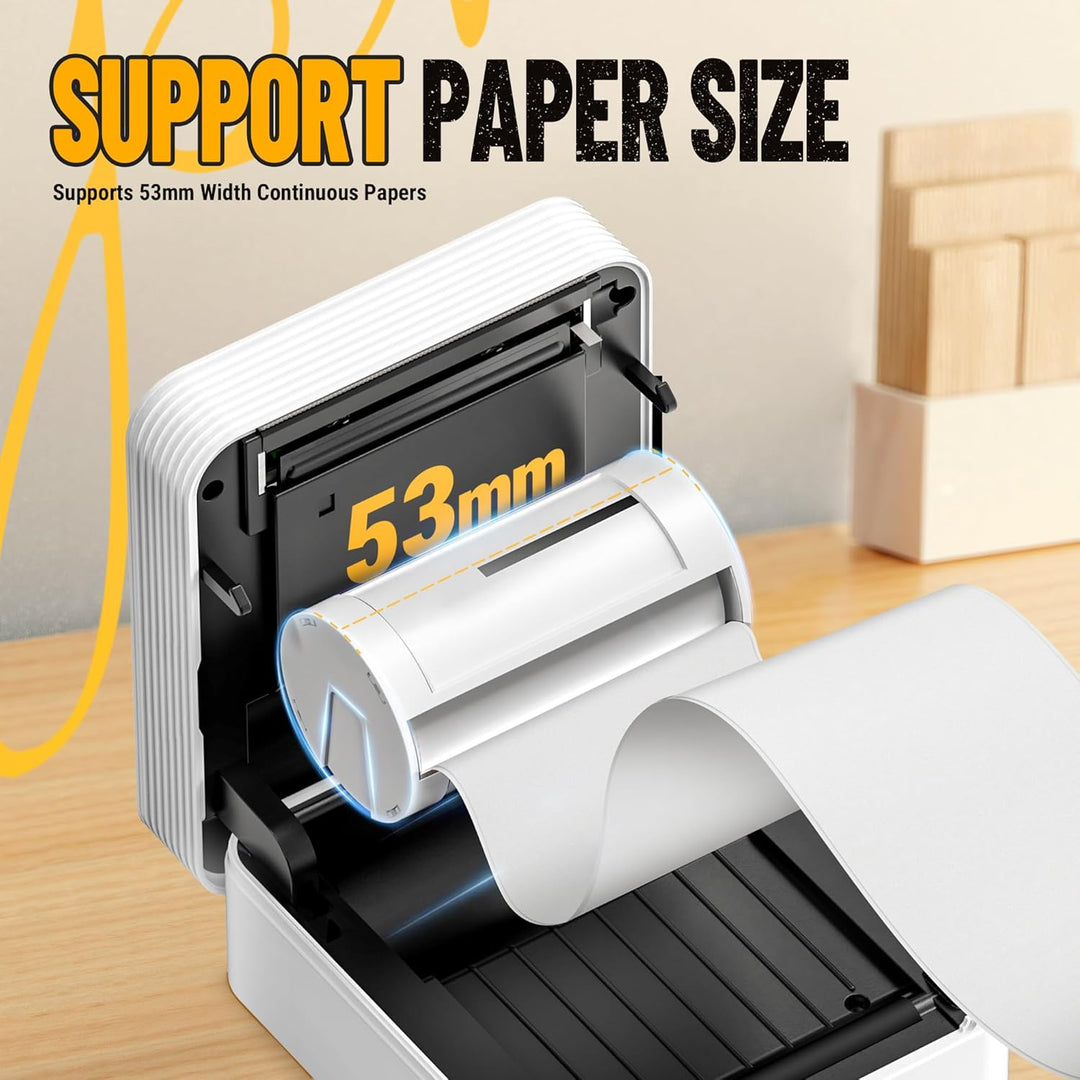 Nelko Mini Drucker PM230 Aufkleber Drucker Fotodrucker mit 3 Rollen Etiketten für Smartphone Thermod