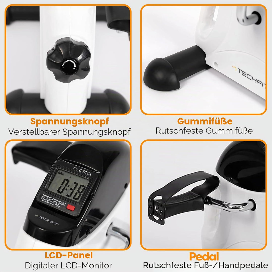 Techfit Pedal-Ausbilder, Mini-Heimtrainer für Heim und Büro, leichte Trainingsmaschine für Arme und