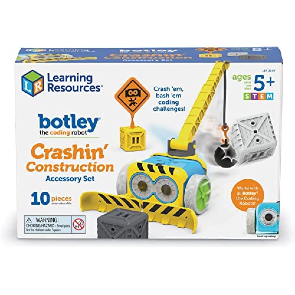 Learning Resources Botley Baustellen-Zubehörset mit Abrissbirne, Ab 5 Jahren, Erweiterung für progra