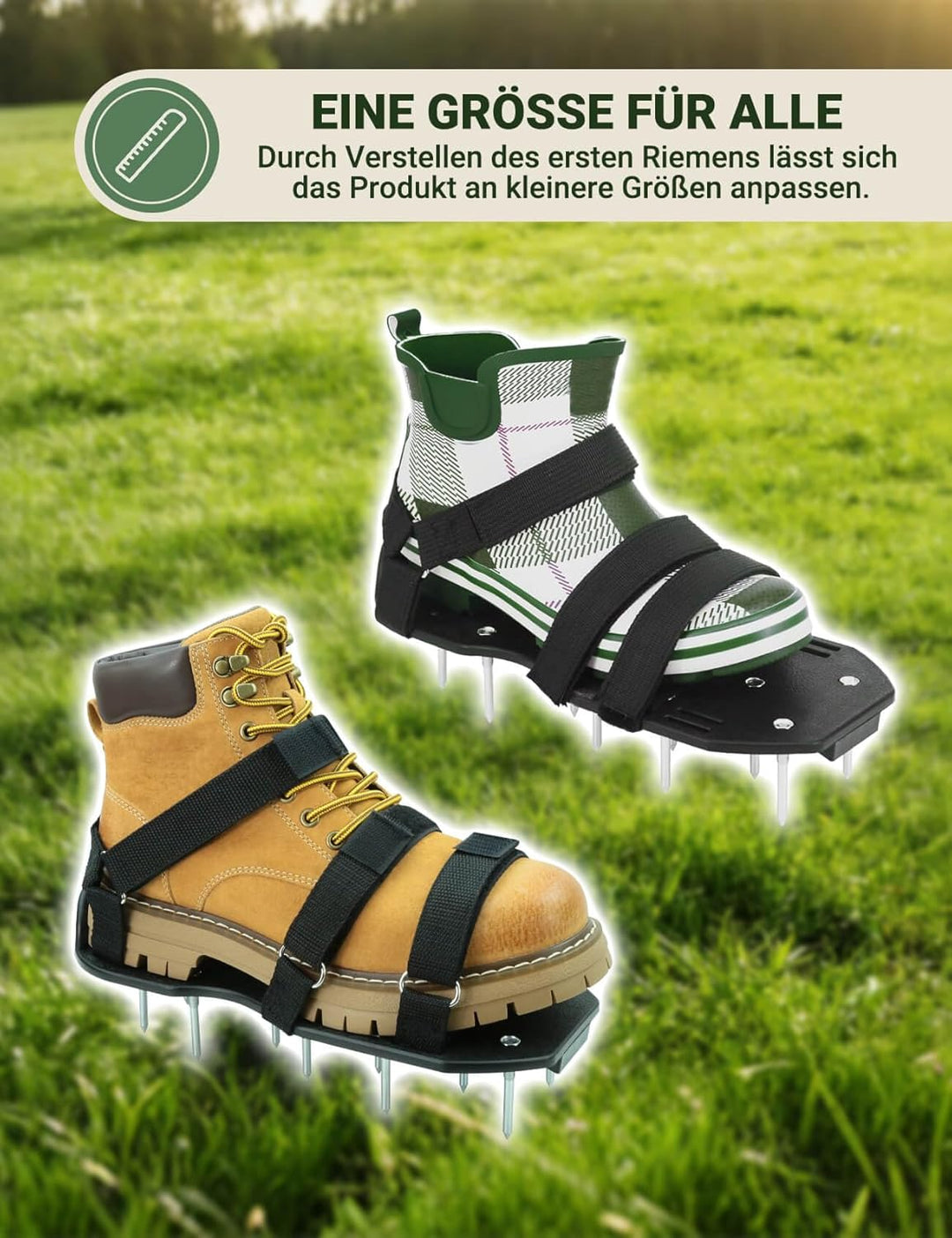 Rasenlüfter Schuhe, nagelschuhe ausgleichsmasse Rasenlüfter Sandalen mit doppelten Spannriemen, schw