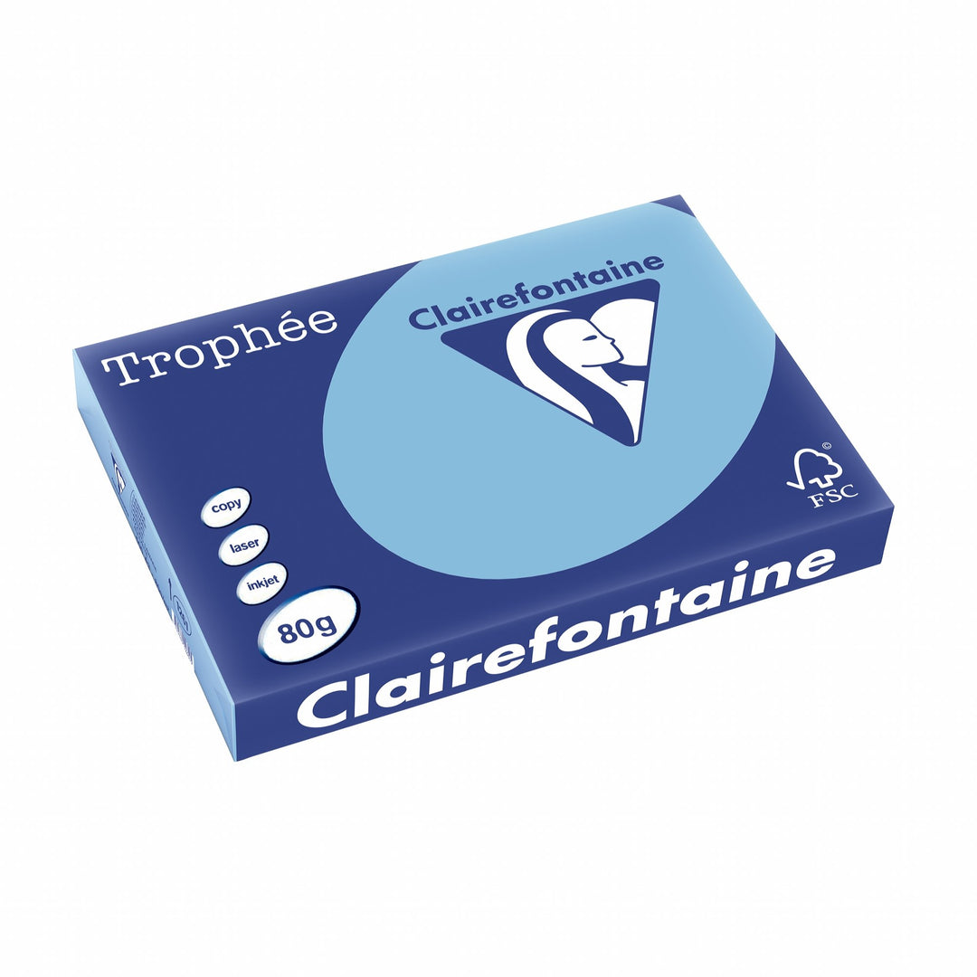 Clairefontaine 1261C - Ries Druckerpapier / Kopierpapier Trophee, Pastell Farben, DIN A3, 80g, 500 B