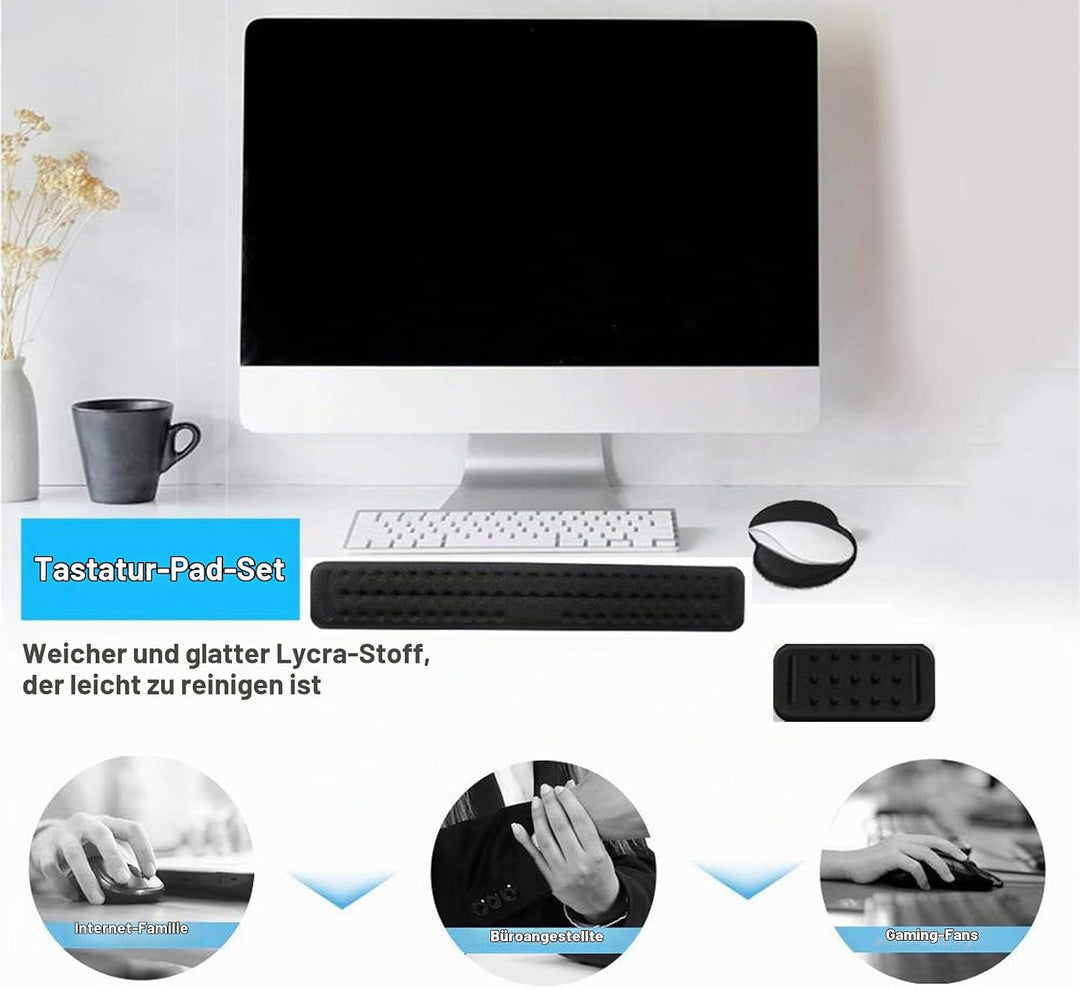 Yizhet Handgelenkauflage Set für Tastatur und Maus Handballenauflage mit Ergonomische Memory Schaum