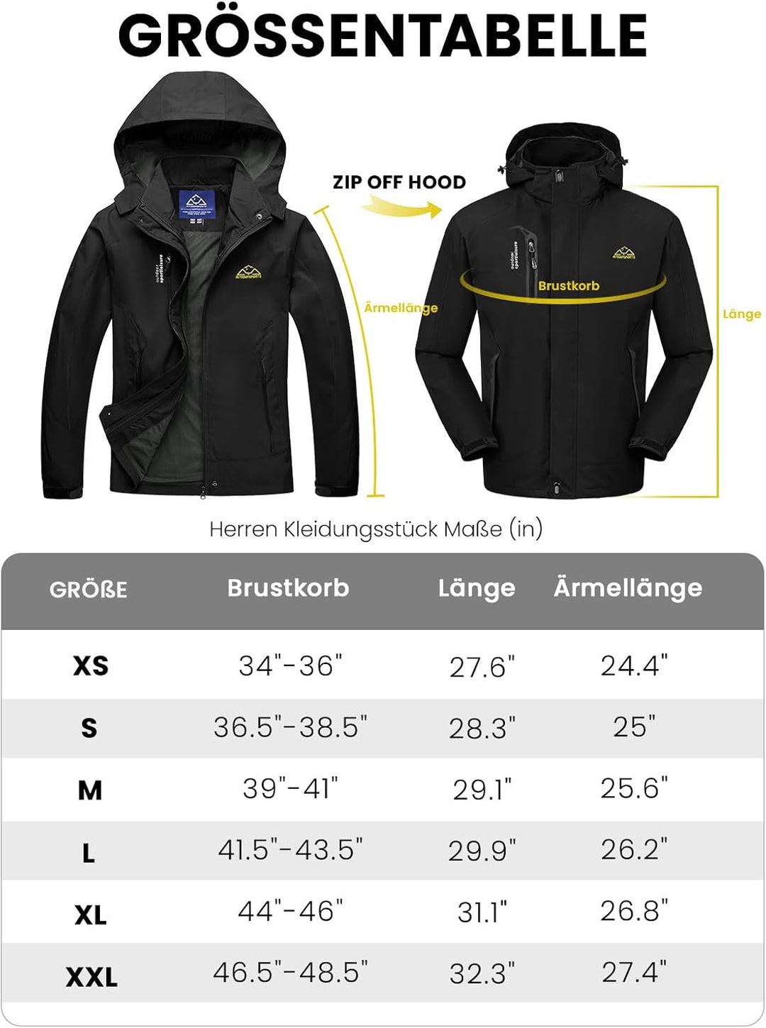 donhobo Herren Outdoor Wanderjacke Wasserabweisend Atmungsaktiv Winddichte Funktionsjacke Leicht Übe