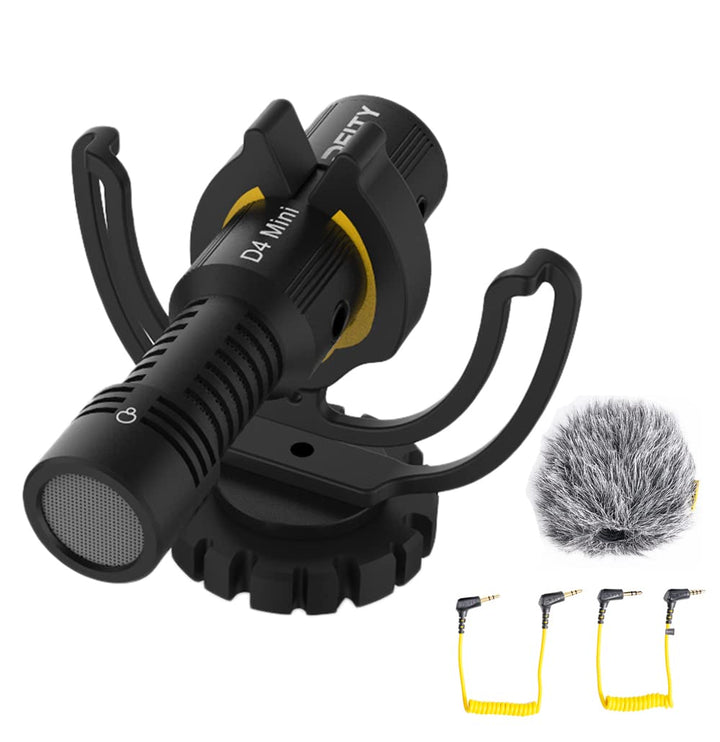 Deity V-Mic D4 Mini Mikrofon Super Cardioid Compact mit 3,5 mm TRS / 3,5 mm TRRS-Ausgangskabel