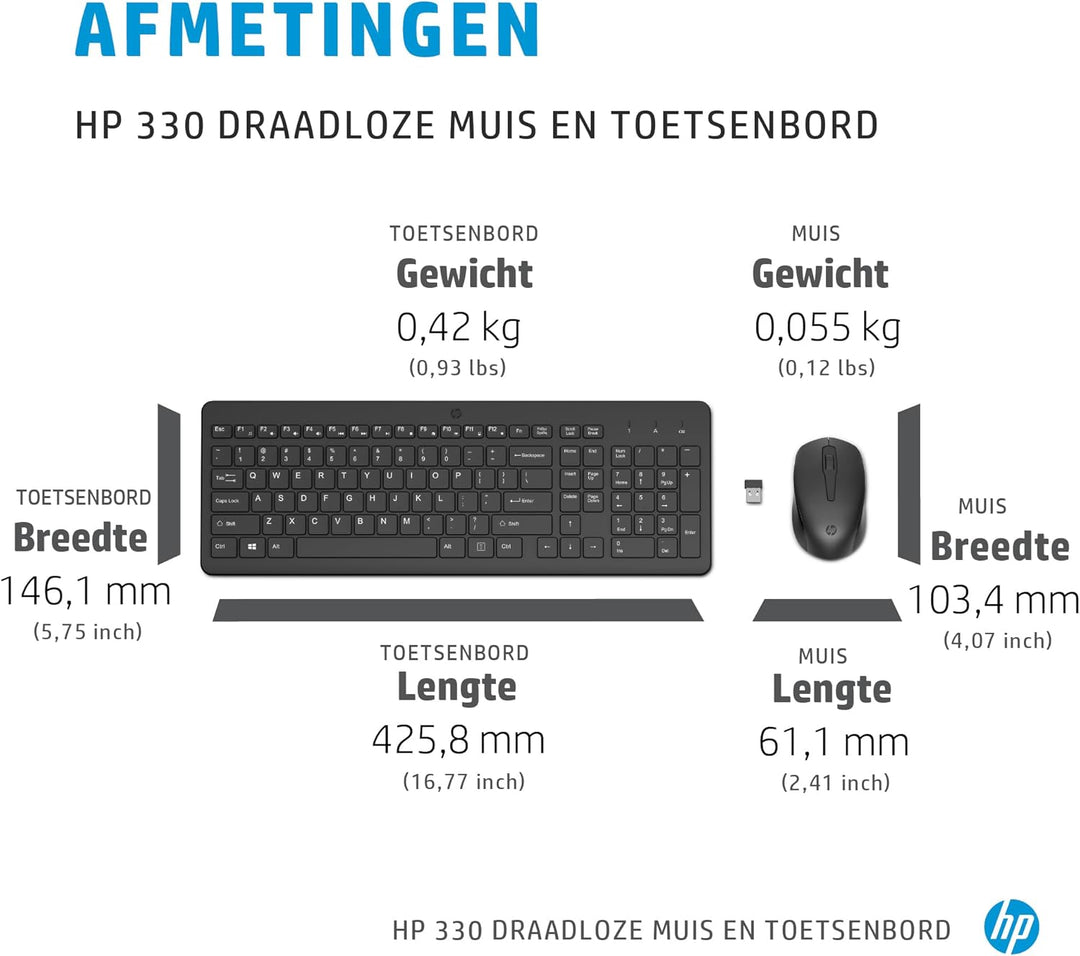 HP 330・(2V9E6AA#ABB)・Tastatur-und-Maus-Set・kabellos・2.4