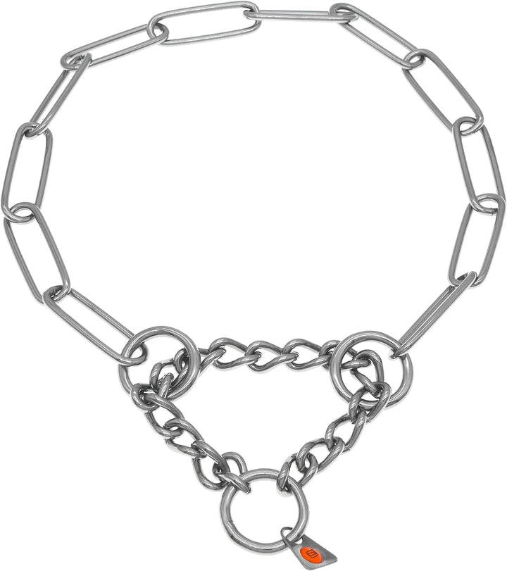 Sprenger Hundehalskette mit Durchzugskette 3mm I Edelstahl rostfreies Hundehalsband für langhaar Hun