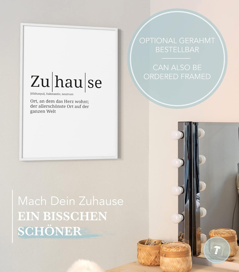 Papierschmiede® Definition: Zuhause, DIN A1 (59x84 cm), XXL Poster für Wohnzimmer, Schlafzimmer, Küc