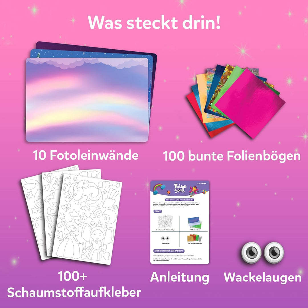 Skillmatics Kunst & Bastelaktivität- Folienspass Einhörner und Prinzessinnen, Schmutzfreie Kunst für