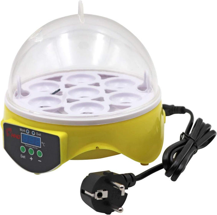 MUYIRTED Brutmaschine 7 Eier, Digital LED Display Inkubator Hühner Brutautomat, Brutkasten für Huhn