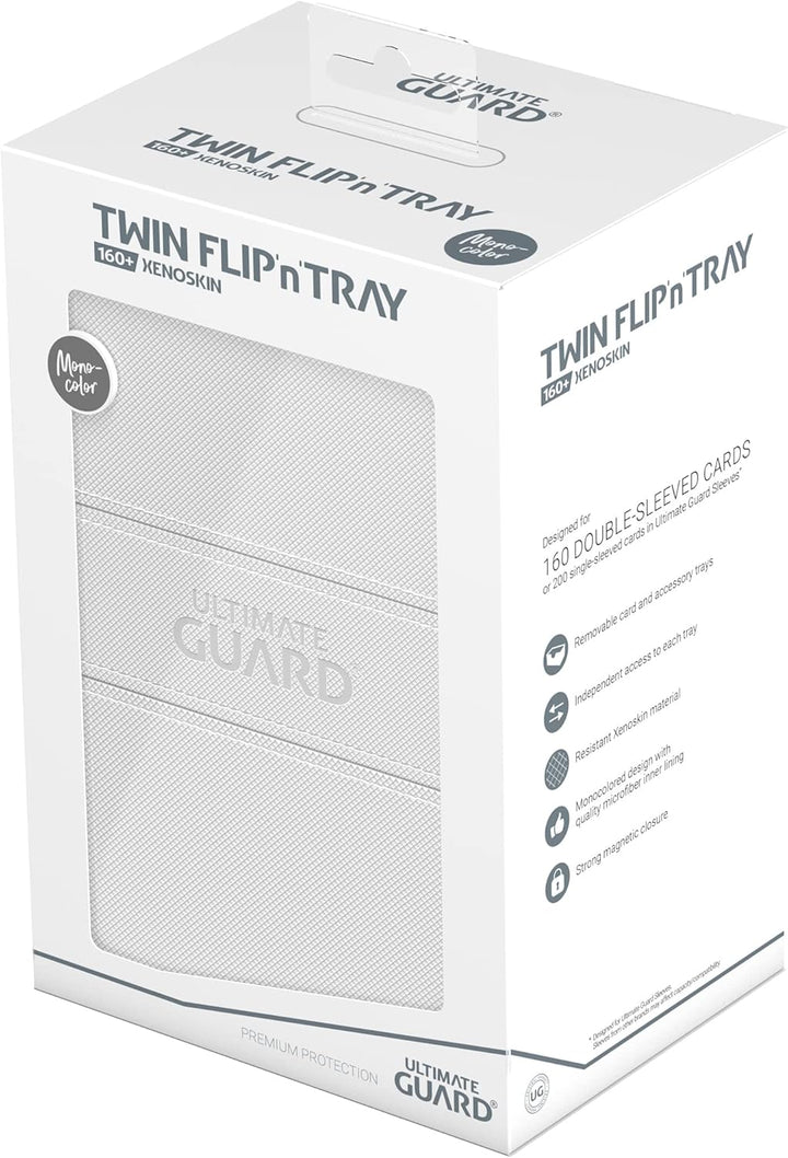 Ultimate Guard Twin Flip`n`Tray 160+ XenoSkin Monocolor Weiss, Weiss
