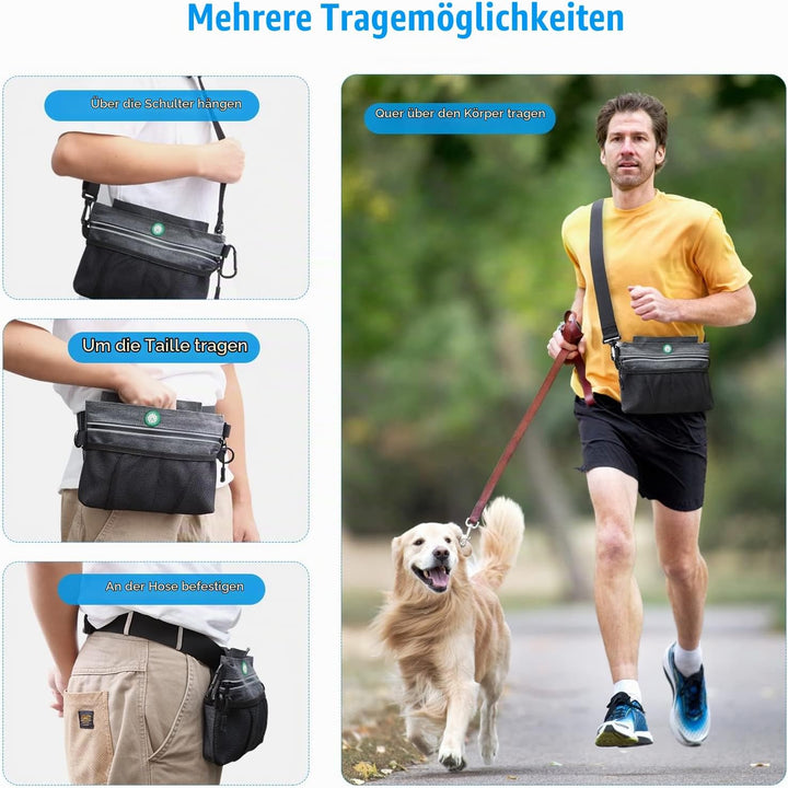 Brifit Leckerlitasche für Hunde mit Einhand-Magnet-Verschluss, Futterbeutel Hundetraining, Verstellb
