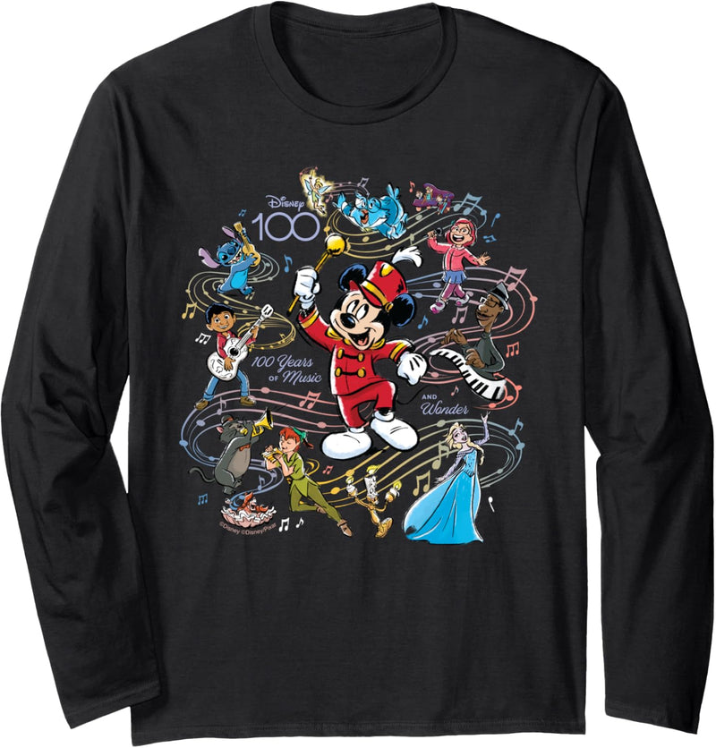 Disney 100 Years of Music and Wonder Mickey Full Color D100 Langarmshirt