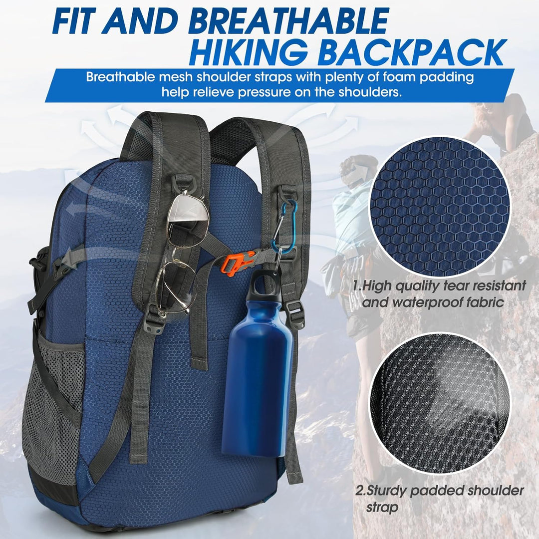 IGOLUMON Wanderrucksack Herren Damen 40L Wasserdichter Rucksack Leicht Faltbarer Reiserucksack Trekk