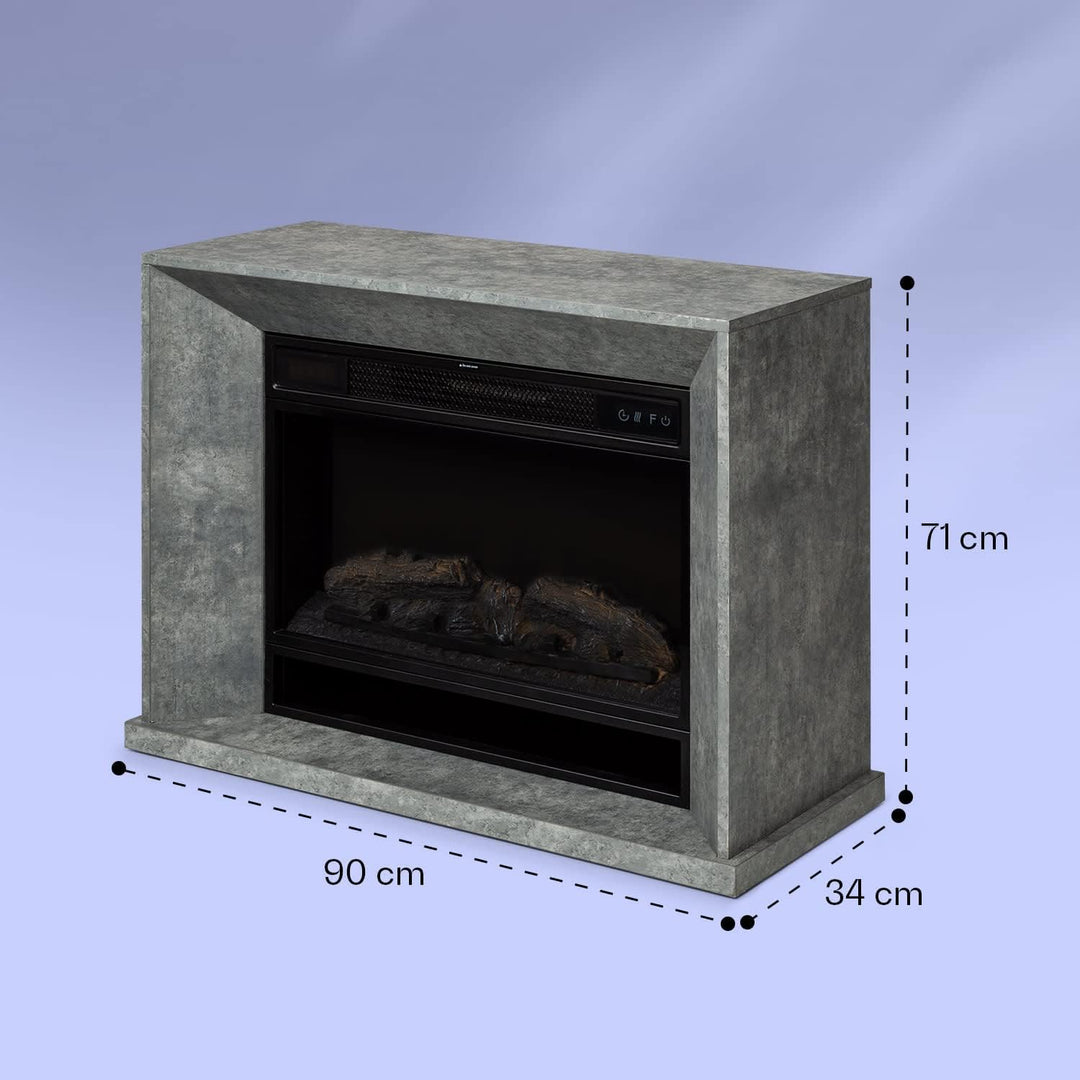 Klarstein Crater Lake Elektrokamin 1900 W, Kamin Elektrisch mit LED-Technik, Fernbedienung, Thermost